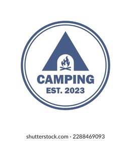 camp with emblem logo , adventure logo