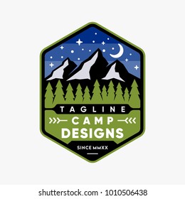Camp emblem logo design inspiration isolated on white background