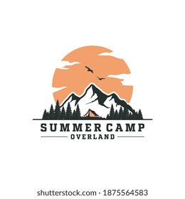 Camp And Explore Overland Mountain Logo Design Vector