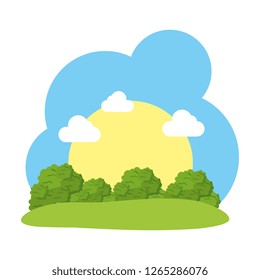camp field landscape scene