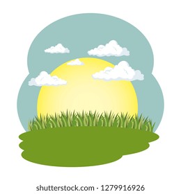 camp field landscape scene
