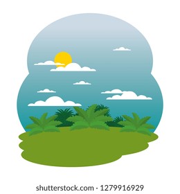 camp field landscape scene