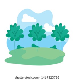 camp field landscape scene icon