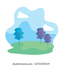 camp field landscape scene icon