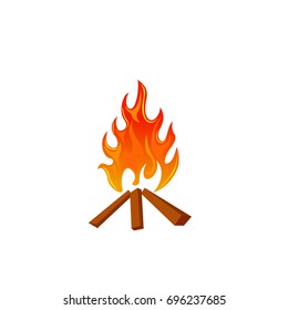 Bonfire Illustration White Background Vector Fire Stock Vector (Royalty ...