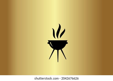 Camp Fire Basic and elegant minimal artistic design initial based Icon logo-vector
