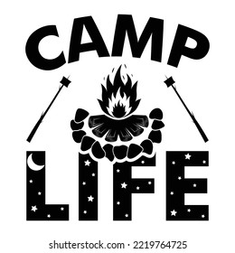 Camp Fire Camping For Sublimation Products, T-shirts, Pillows, Cards, Mugs, Bags, Framed Artwork, Scrapbooking