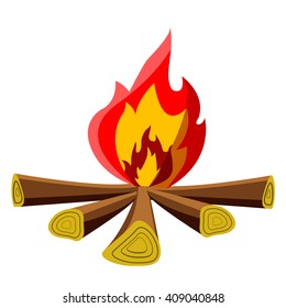 camp fire. cartoon style