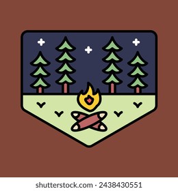Camp fire graphic illustration vector art t-shirt design
