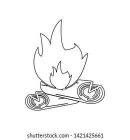 camp fire icon. Element of winter for mobile concept and web apps icon. Outline, thin line icon for website design and development, app development