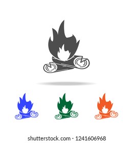 camp fire icon. Elements of Christmas holidays in multi colored icons. Premium quality graphic design icon. Simple icon for websites, web design, mobile app