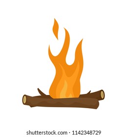 Camp fire icon. Flat illustration of camp fire vector icon for web isolated on white