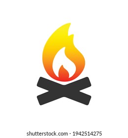 Camp Fire Icon In Flat Style Vector For Apps, UI, Websites. Black Icon Vector Illustration.