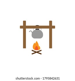 Camp fire icon vector design illustration