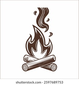 camp fire icon vector design template in white background
.