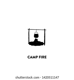 camp fire icon vector. camp fire sign on white background. camp fire icon for web and app