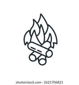 camp fire icons isolated on White Background. Flat style design