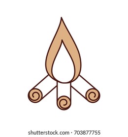 camp fire isolated icon