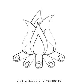 camp fire isolated icon