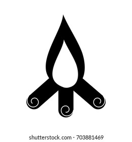 camp fire isolated icon