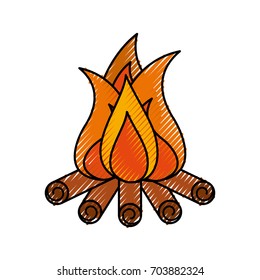 camp fire isolated icon