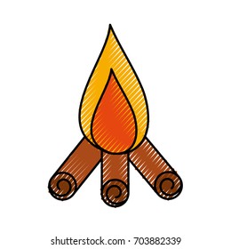 camp fire isolated icon