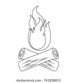 camp fire isolated icon