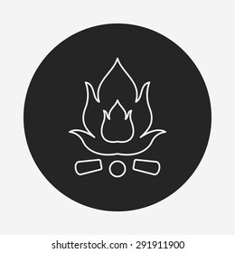 camp fire line icon