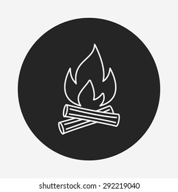 camp fire line icon
