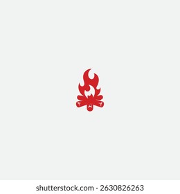 Camp fire logo icon flat vector design