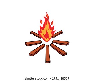 a camp fire logo and vector