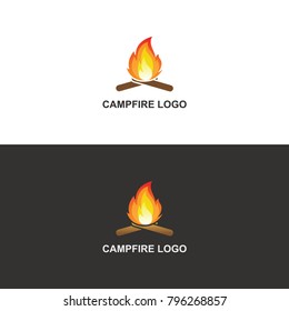 Camp Fire Logo Vector Design 