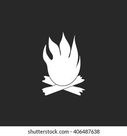 Camp fire  sign simple icon on background