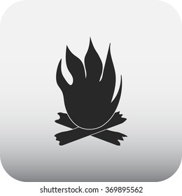 Camp fire simple icon on colorful background