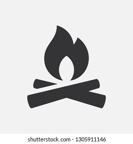 Camp Or Fire. Simple Vector Icon