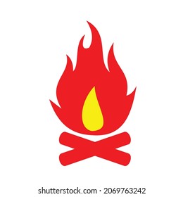 camp fire symbol flat vector design
