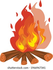 Camp Fire vector art and illustration
