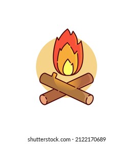 Camp fire vector design, flame vector design on white background