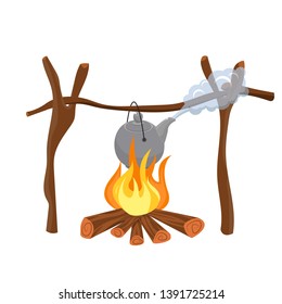 Camp fire vector design illustration isolated on white background