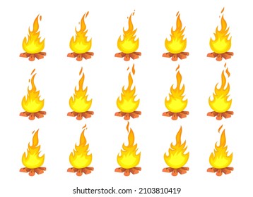 Camp-Feuer, Vektordesign-Illustration einzeln auf weißem Hintergrund
