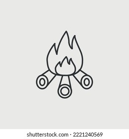 camp fire  vector icon fire wood