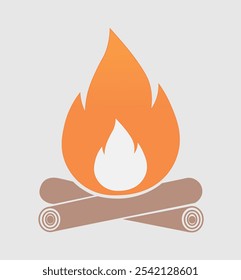 Icono de Ilustración vectorial de fuego de campamento