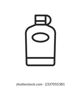 Camp Flask Icon. Vector Line Illustration of a Outdoor Stainless Steel Flask for Drinks and Liquids. Camping Hydration Accessory and Beverage Container.