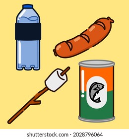 Camp food and drink simple vector design