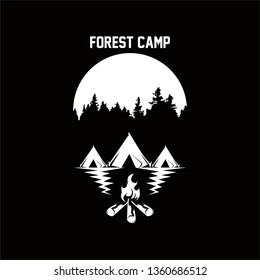 camp forest vector