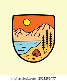 Campo en el Parque Nacional de Grand Teton para el diseño de camisetas, diseño de tee , diseño de placa de emblema de parche