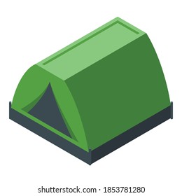 Camp green tent icon. Isometric of camp green tent vector icon for web design isolated on white background