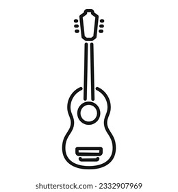 Camp guitar icon outline vector. Travel equipment. Vacation accessories
