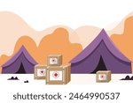 Camp with humanitarian help for refugees or poor people.
Gaza War, World Refugee Day, 21 june