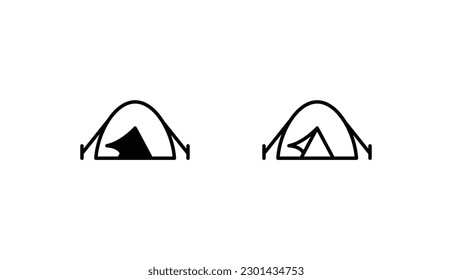 Diseño de icono de campamento con ilustración de fondo blanco